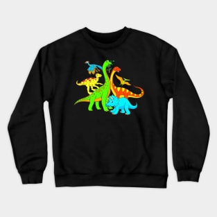 Popular Dinos - Colorful Dinosaur Design for Kids Men Women Crewneck Sweatshirt